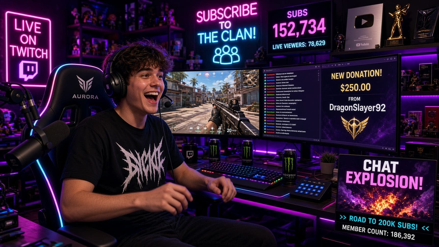 A creator streaming to their community