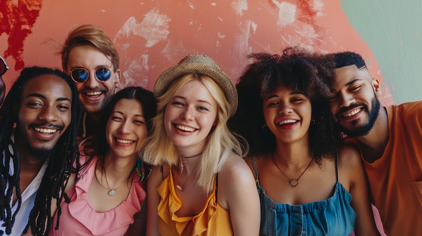 Group of happy friends