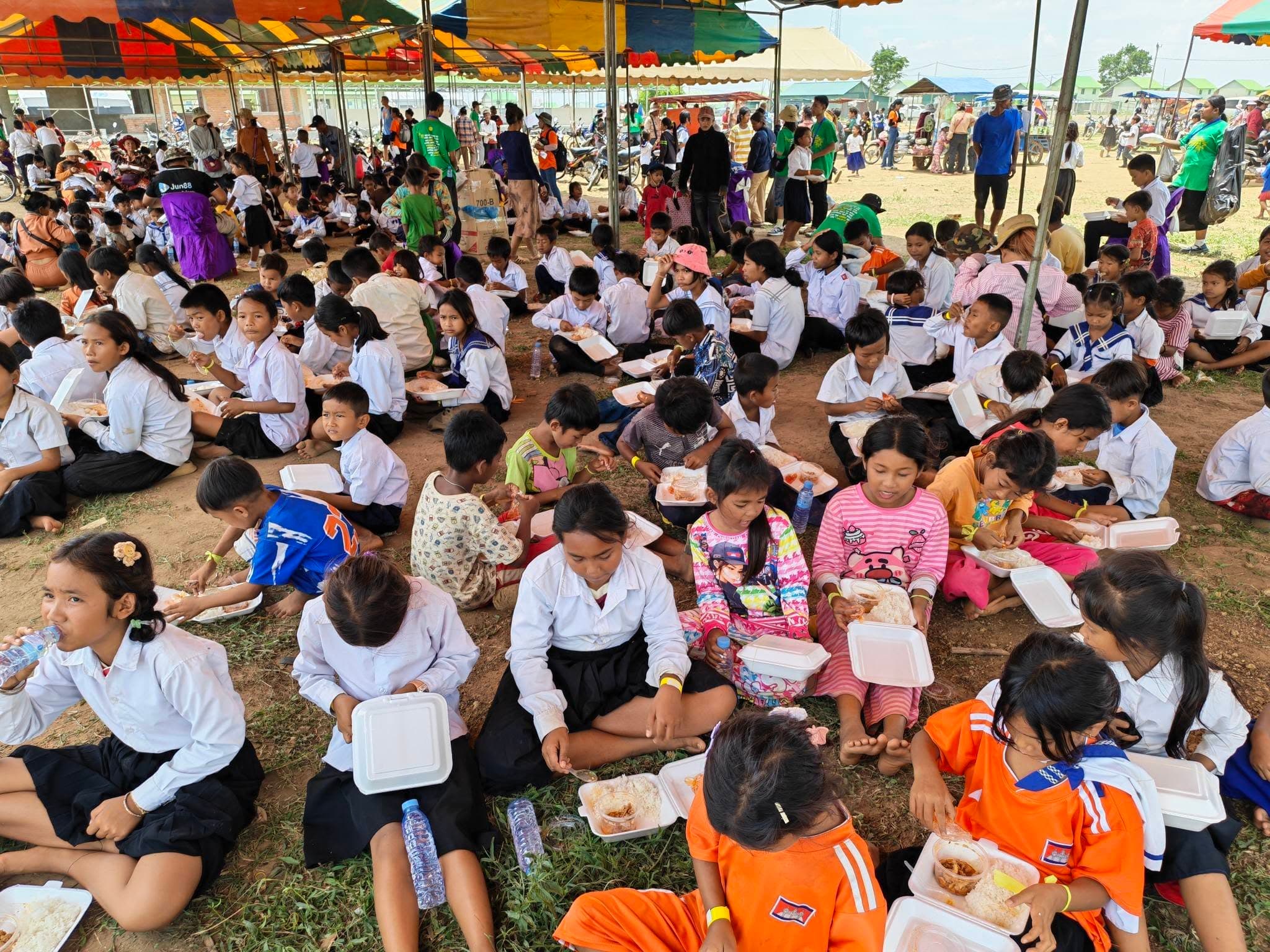 A community receiving support through a charitable program